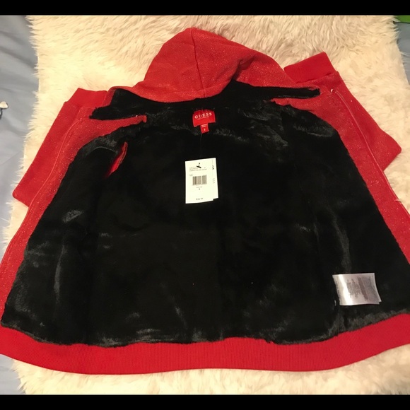 Guess Girl Gabriella Faux Fur Lined Hoodie (Size8) - Picture 2 of 6